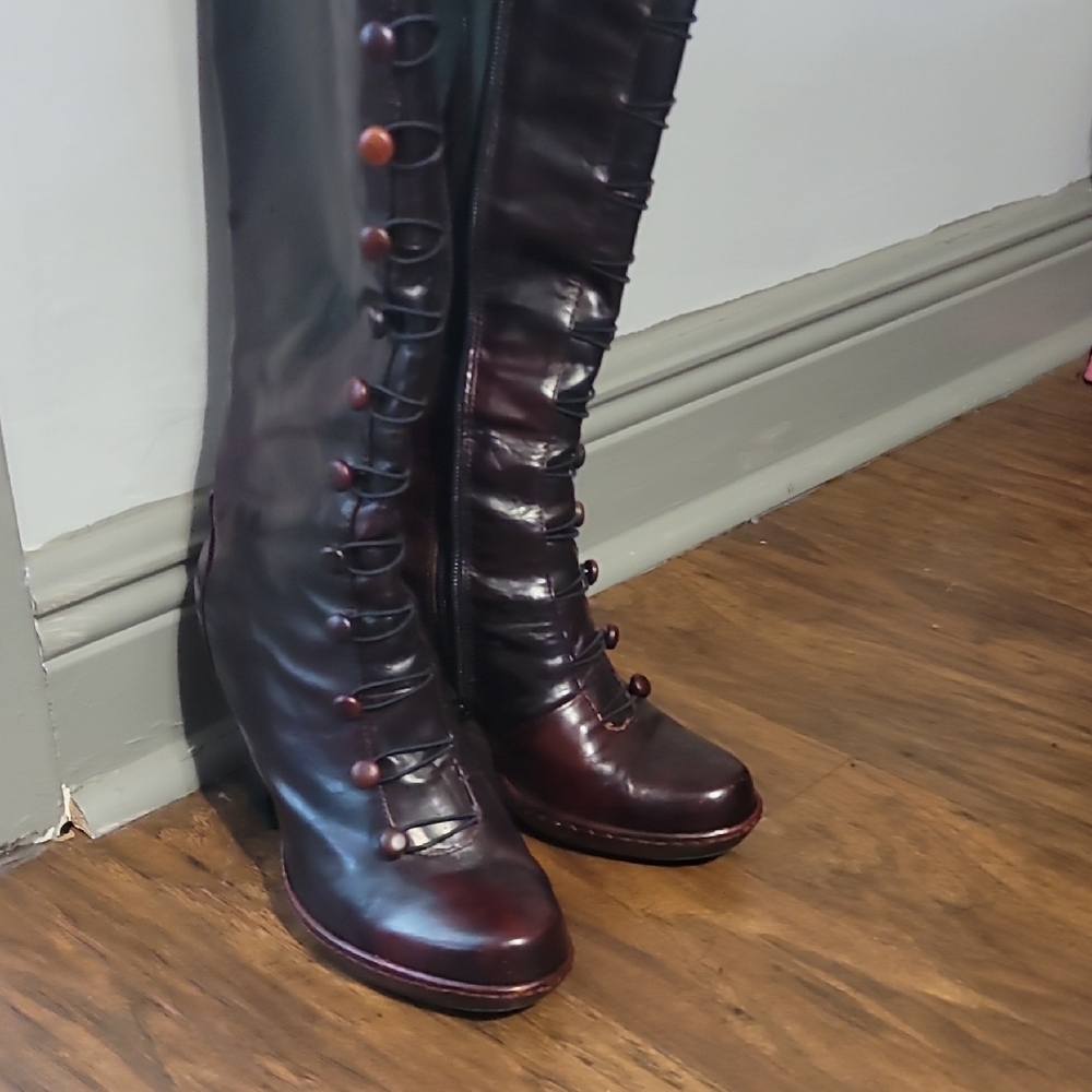 Born Black and Brown Heeled Boots